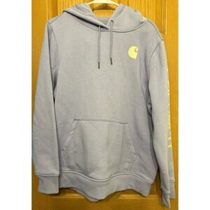 CARHARTT RELAXED FIT MIDWEIGHT LOGO SLEEVE HOODIE WOMENS SIZE XL (16-18) Purple